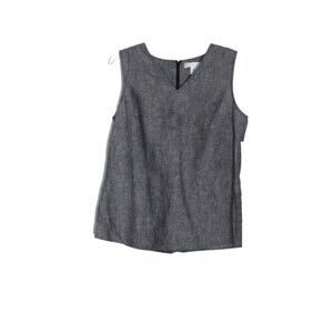 Pursuits, LTD Tank Top Women's Size 10  Gray  Linen V Neck NWT